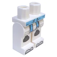 Hips and White Legs with Medium Azure Sash, Dark Bluish Gray Knee Pads print (Zane)