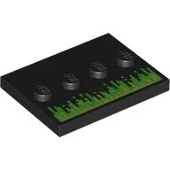 Plate Special 3 x 4 with 1 x 4 Center Studs with Bright Green/Lime Pixelated Energy print