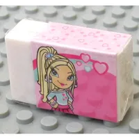 Clikits Eraser, White with 'Heart' Image Sleeve