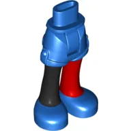 Minidoll Hips and Shorts with Right Black Leg and Left Red Leg, and Blue Shoes Print (Harley Quinn)