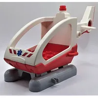Duplo Helicopter Body with Cabin (Skids not Removable) with Red Base and EMT Star of Life Print