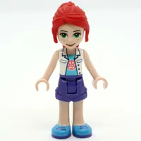 Mia - White Veterinarian Jacket, Dark Purple Skirt