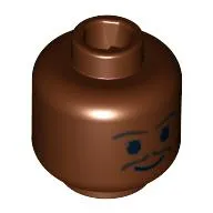 Minifig Head Lando Calrissian, Moustache Thin, Standard Grin, Eyebrows, Small Eyelashes Print