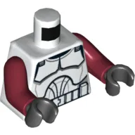 Torso Clone Trooper Armor Print, Dark Red Arms, Black Hands