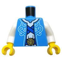 Torso Robe, White Tunic, Blue Trim, Belt, Gold Belt Buckle print, White Arms, Yellow Hands