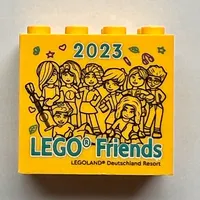 Brick 2 x 4 x 3 with 'LEGOLAND Deutschland Resort 2023 LEGO Friends' Print