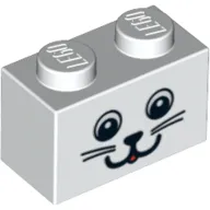 Brick 1 x 2 with Animal Face Print