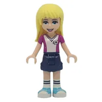 Stephanie - White/Magenta Jersey, Dark Blue Skirt