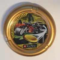 Large Figure Throwing Disk, Millennia, 9 Pips, Motorcycle and Throwing Disk Print