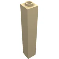 Brick 1 x 1 x 5 with Blocked Open or Hollow Stud