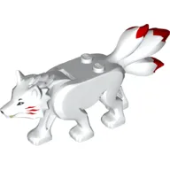 Animal, Wolf with 3 Tails with Red tips, Red Stripes on Snout