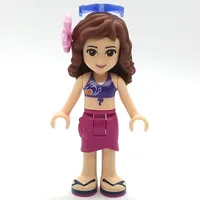 Olivia - Dark Purple Bikini, Magenta Skirt