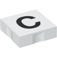Duplo Tile 2 x 2 with Capital 'C' Print