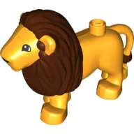 Duplo Animal Lion Adult Male, Reddish Brown Mane, Rounded Eyes print