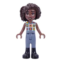 Aliya - White Shirt, Sand Blue Pants