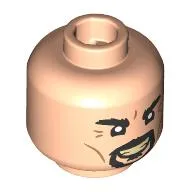 Minifig Head Igor Karkaroff, Thick Black Eyebrows, Moustache, Goatee, Stern Stair/Mean Grin