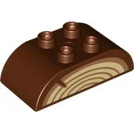 Duplo Brick 2 x 4 Curved Top, Wood Print