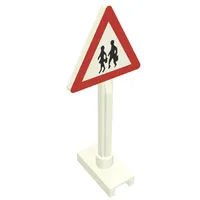 Road Sign Triangle with Pedestrian Crossing 2 People Print