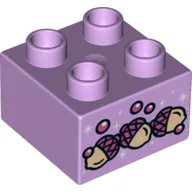 Duplo Brick 2 x 2 with Acorns Print