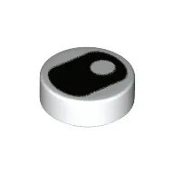 Tile Round 1 x 1 with Squinted Eye, Center Side Pupil print