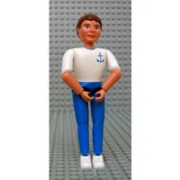 Belville Figure Articulated Elbows, Male, Brown Hair, White Shirt with Anchor Print, Blue Pants, White Shoes