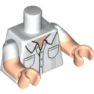 Torso, Dual Molded Arms, Shirt, Two Pockets Print, White Sleeves Pattern, Light Nougat Arms and Hands