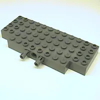 Brick Special 5 x 12 with Two 1 x 2 Cutouts, 1 Hole and 2 Fixed Rotatable Friction Pins on Side
