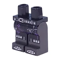 Hips and Pearl Titanium Legs with Silver Belt, Straps, Toes, Dark Purple Stripes print