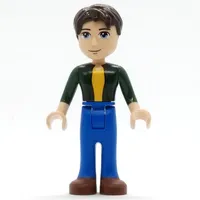 Joshua - Dark Green Shirt, Blue Pants, Dark Brown Hair