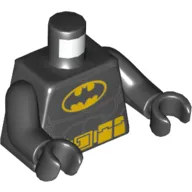 Torso Batman Logo with Muscles and Yellow Utility Belt Print, Black Arms and Hands