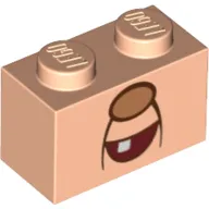 Brick 1 x 2 with Nose, Open Mouth, Tooth print