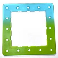 Clikits Frame, Square with 5 x 5 Holes Arrangement, Marbled Trans-Light Bright Green Pattern