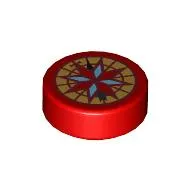 Tile Round 1 x 1 with Wind Rose/Compass print