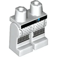 Hips and White Legs with Small Silver Triangles, Black Striped Knee Pads, and Black Belt Print