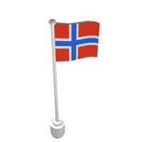 Flag on Flagpole, Wave with Norway Print