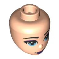 Minidoll Head Blue Eyes, Purple Eyeliner, Purple Lips