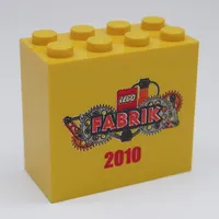 Brick 2 x 4 x 3 with 'LEGO Fabrik 2010' Print