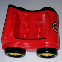 Duplo Car with Yellow Wheels and '1' Print