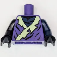 Torso Robe, Yellowish Green Collar and Dark Blue Undershirt, Creature in Circle on Back Print, Dark Blue Arms, Black Hands