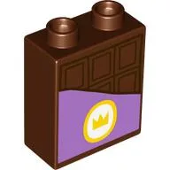 Duplo Brick 1 x 2 x 2 with Chocolate Bar print
