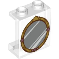 Panel 1 x 2 x 2 with Mirror, Golden Frame, Crown print