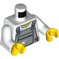 Torso Light Bluish Gray Overall, Paint Stains Print, White Arms, Yellow Hands