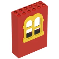 Fabuland, Building, 2 x 6 x 7 with Window, Rectangular Yellow