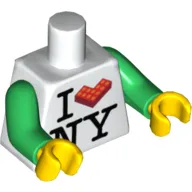 Torso I 'L Brick' NY Print, Green Arms, Yellow Hands