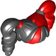 Hair Pigtails High Bouncy and Hole on Top with Red Left Side Print