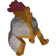 Helmet Castle with Cheek and Nose Protection with Gold Trim and Crest with Red Tips Print