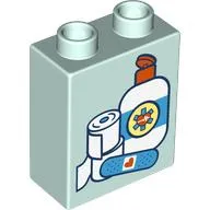 Duplo Brick 1 x 2 x 2 with Bandages, Bottle print