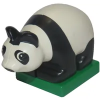 Duplo Animal Panda, Cub, on Green Base, with Eyes Looking Left Print