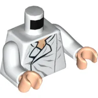 Torso Shirt, Open Collar with Wrinkles Print (Han Solo), White Arms, Light Nougat Hands