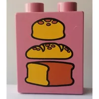 Duplo Brick 1 x 2 x 2 with Three Loaves of Bread Print